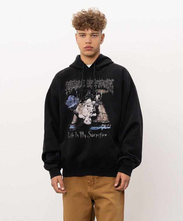 Vetements Черные худи с принтом MH27HD205Bm изображение 3