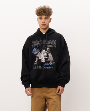 Vetements Черные худи с принтом MH27HD205Bm