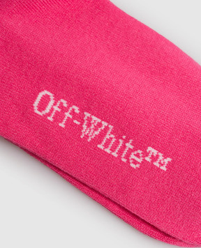 Off-White Детские розовые носки с узором эмблемы OGRA004F25KNI001