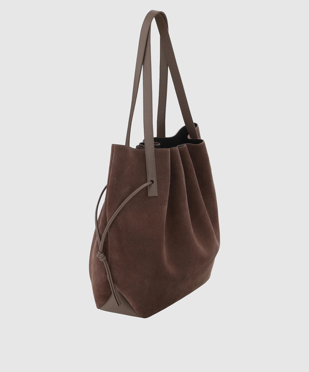 YUZEFI Коричнева замшева сумка-тоут Scallop SCALLOPTOTESUEDE зображення 3