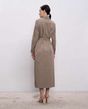 Peserico Сукня-сорочка кольору хакі з ланцюжком A02540D00A01979