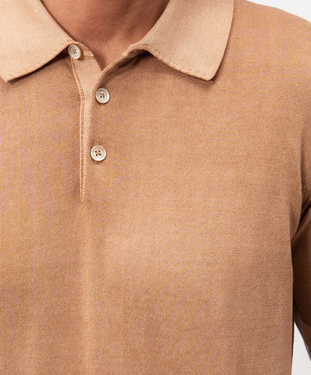 Cashmere&Whiskey Поло коричневого цвета из хлопка M54268052 изображение 5