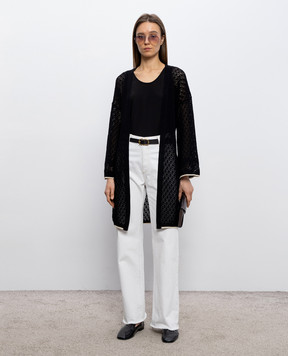 Agnona Чорний ажурний кардиган KR110387C080P