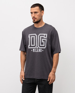 Dolce&Gabbana Сіра меланжева футболка з логотипом G8PN9TG7PLQ
