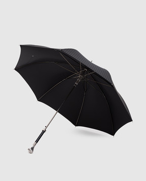 Pasotti Серый зонтик-трость в полоску OMITUO478RASO10844