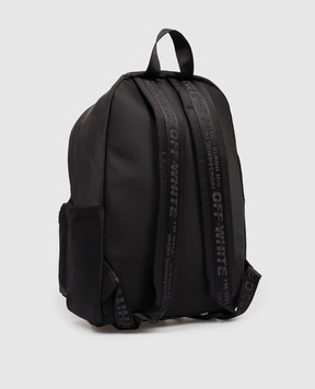 Off-White Детский черный рюкзак с принтом эмблемы OBNB001S26FAB001