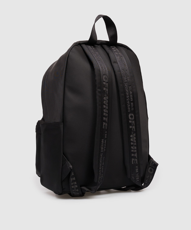 Off-White Детский черный рюкзак с принтом эмблемы OBNB001S26FAB001 изображение 3