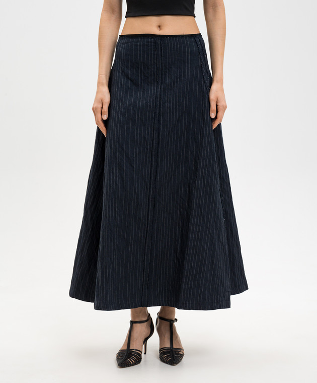 Marc Le Bihan Синя спідниця в смужку 2553 зображення 3