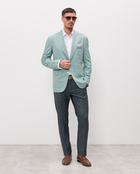 Stefano Ricci Зелені штани з вовни M1T6100022W0017U