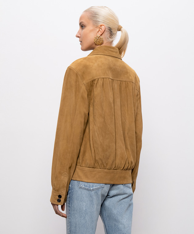 Saint Laurent Коричнева замшева куртка 871430YC2NZ зображення 4