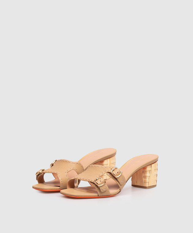 Santoni Коричневі шкіряні мюлі Didi WHYU72115HC3NWKA зображення 2