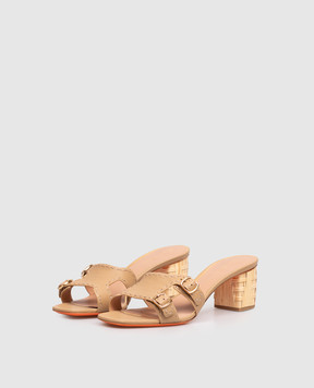 Santoni Коричневі шкіряні мюлі Didi WHYU72115HC3NWKA