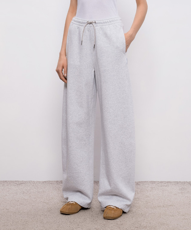 Alexander Wang Сірі меланжеві утеплені спортивні штани 1CC2264040 зображення 3