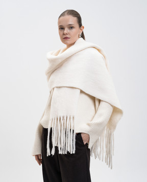 Loulou de Saison Белый шарф из шерсти альпаки Santo SANTO