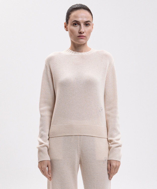 Sporty & Rich Джемпер цвета айвори из кашемира и шерсти WS01282327CR01 изображение 3