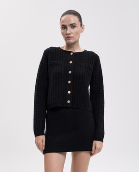 Allude Черный кардиган из шерсти и кашемира с фактурным узором 26517113