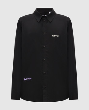 Off-White Черная рубашка Archi Geography Arrow 44MGE055F26F001