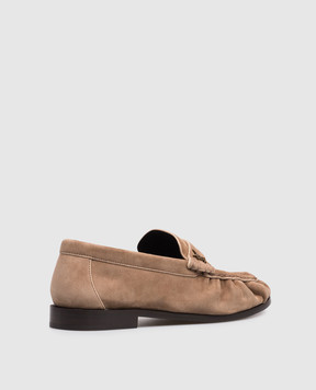 Saint Laurent Коричневые замшевые глянцевые LE LOAFER A001MM27DTT