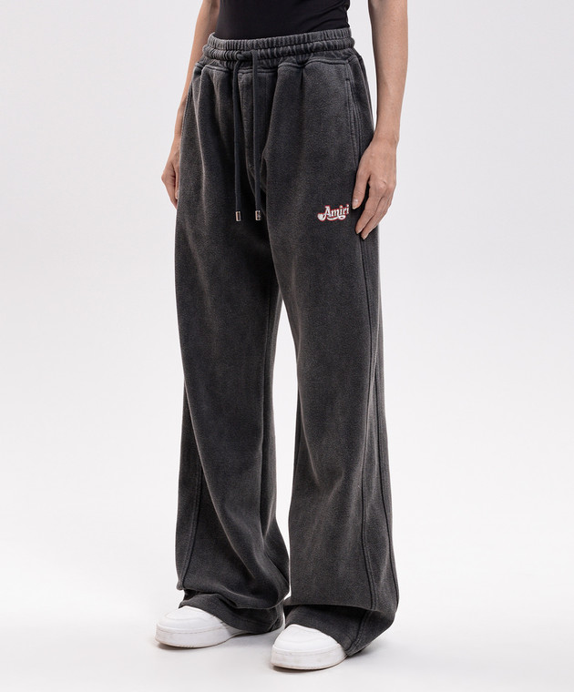 AMIRI Серые спортивные брюки с принтом логотипа AW426PA011 изображение 3