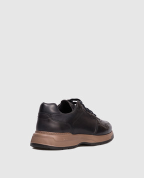 Zilli Коричневые кожаные кроссовки 0138sh