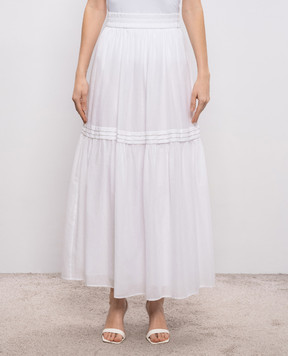 Peserico Біла спідниця максі з ланцюжком моніль P05171L100481