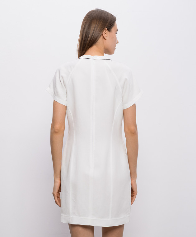 Brunello Cucinelli Белое платье мини с льном MH126AFR72 изображение 4