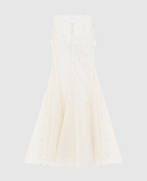 Marc Le Bihan Сукня з шовком з квітковою вишивкою кольору айворі 2166