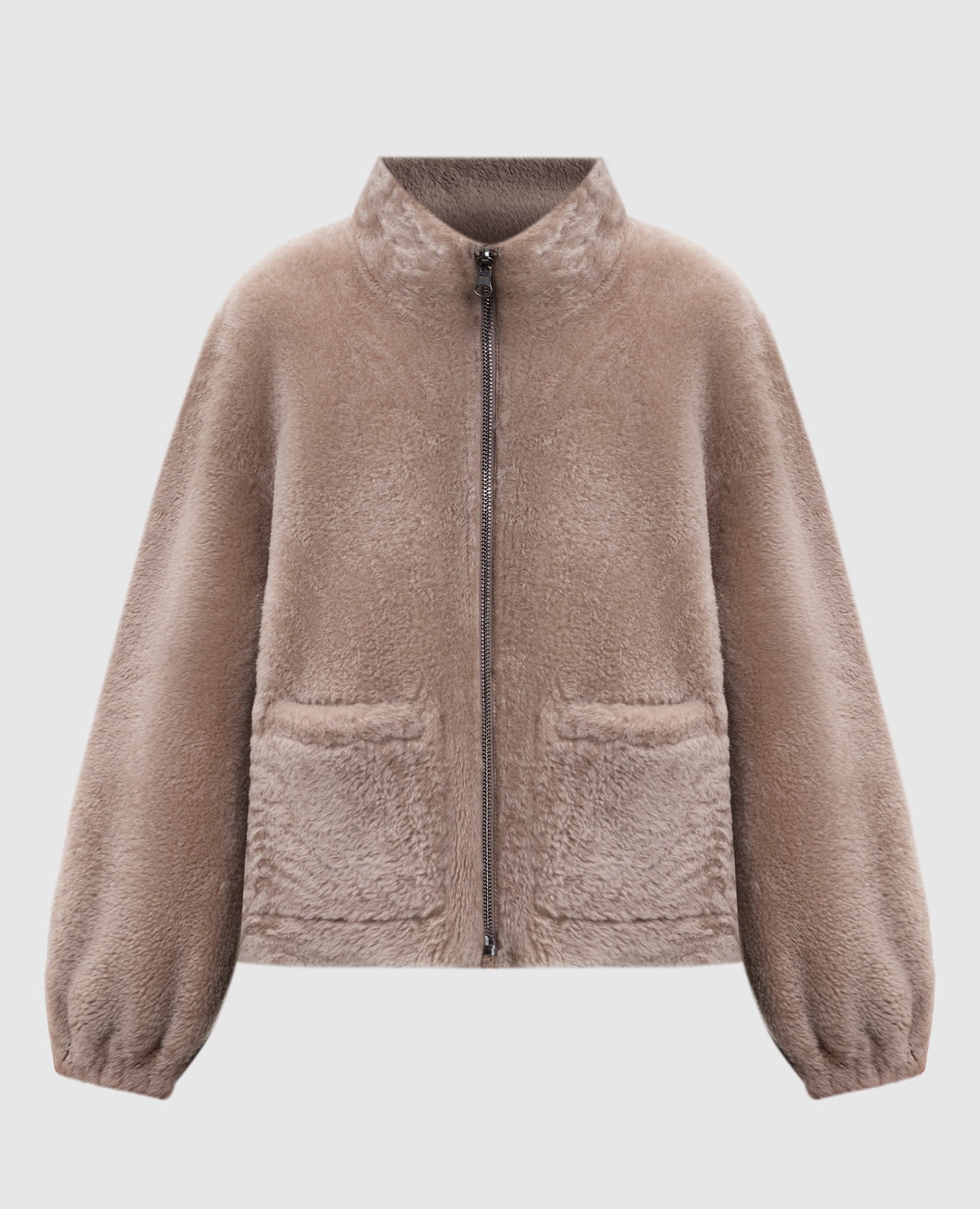 Бежевая двусторонняя дубленка Isobel