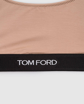 Tom Ford Бежевый топ с логотипом BRJ016JEX011
