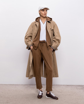 Brunello Cucinelli Белая футболка с цепочкой мониль MPT18BD222