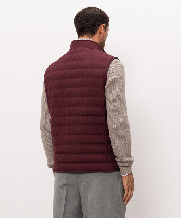 Brunello Cucinelli Бордовий пуховий жилет MV4081711 зображення 4