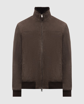 Canali Коричнева замшева куртка LE00298O70509