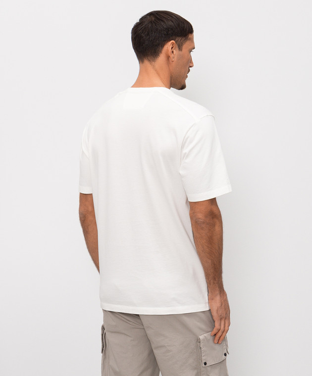 C.P. Company Футболка цвета айвори с принтом эмблемы MTS266A110656W изображение 4