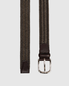 Orciani Коричневий комбінований плетений ремінь Sea Elast U08163RAG