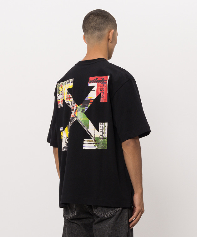 Off-White Черная футболка с принтом Industrial Arrow 44MAA120F26J00Z изображение 4