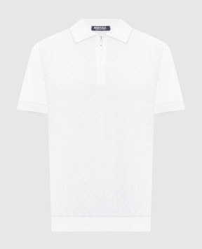Bertolo Cashmere Біле поло із шовком у візерунок 902546002551