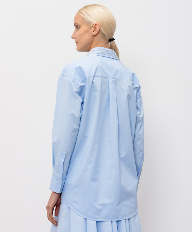Fabiana Filippi Голубая рубашка с кристаллами CAD276F416M160 изображение 4
