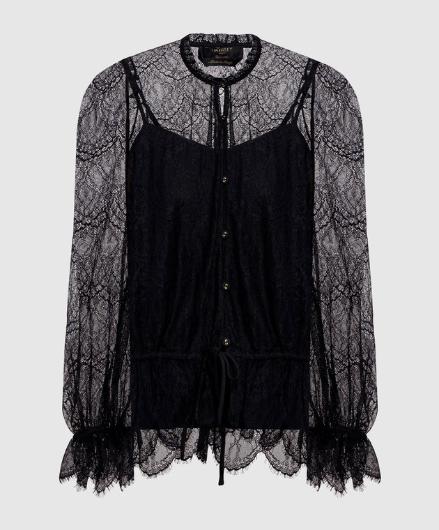 Twinset Чорна блуза з мережива 262TP274C