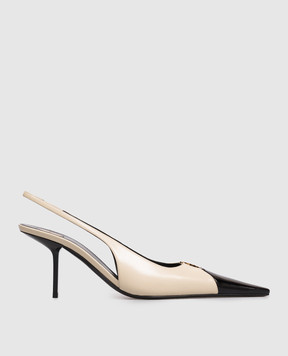 Saint Laurent Бежевые кожаные мюли BABYLONE 858966AAESX