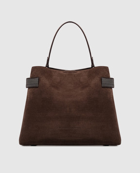 Brunello Cucinelli Коричневая замшевая сумка с цепочкой мониль MBDLD2503P