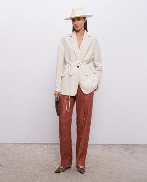 Brunello Cucinelli Жакет кольору айворі з льоном MH1267591