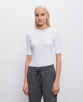 Brunello Cucinelli Белый топ с цепочкой мониль MPTC8BJ310