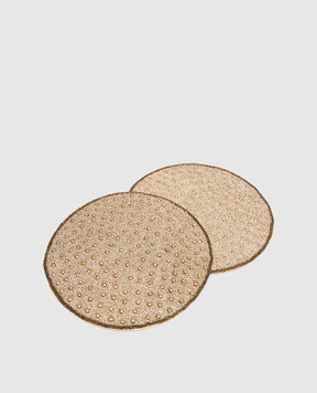 Lamart Набор золотых декоративных столовых ковриков из бисера 25491