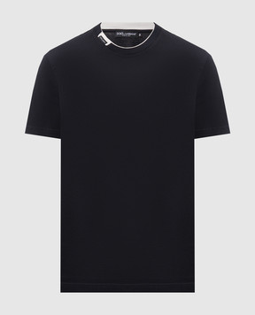 Dolce&Gabbana Темно-синяя футболка с нашивкой логотипа G8TW5TFU7EQ