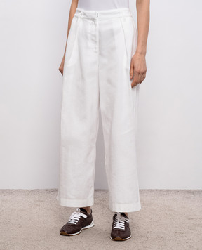 Brunello Cucinelli Білі штани з ланцюжком моніль MQ986FW999