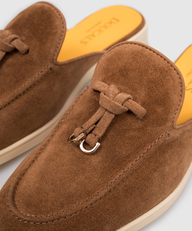 Doucal's Коричневые замшевые мюли DD8894JOANUF229 изображение 5