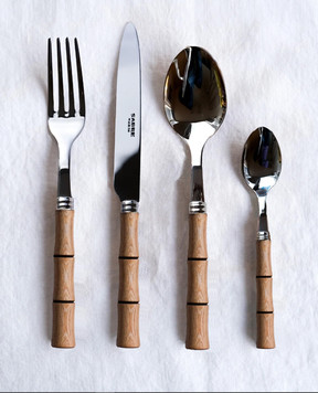 Sabre Paris Набір коричневих столових приборів Bambou на 6 персон BAMBOOSHAPEMISCELL24pz