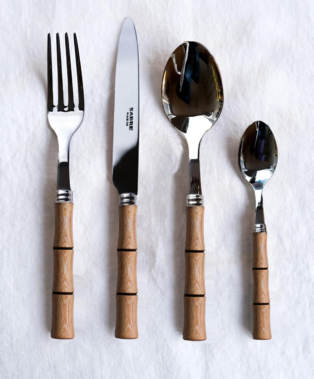 Sabre Paris Набір коричневих столових приборів Bambou на 6 персон BAMBOOSHAPEMISCELL24pz зображення 2