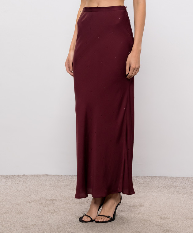 Twinset Бордовая юбка с кристаллами 262TT2073 изображение 3