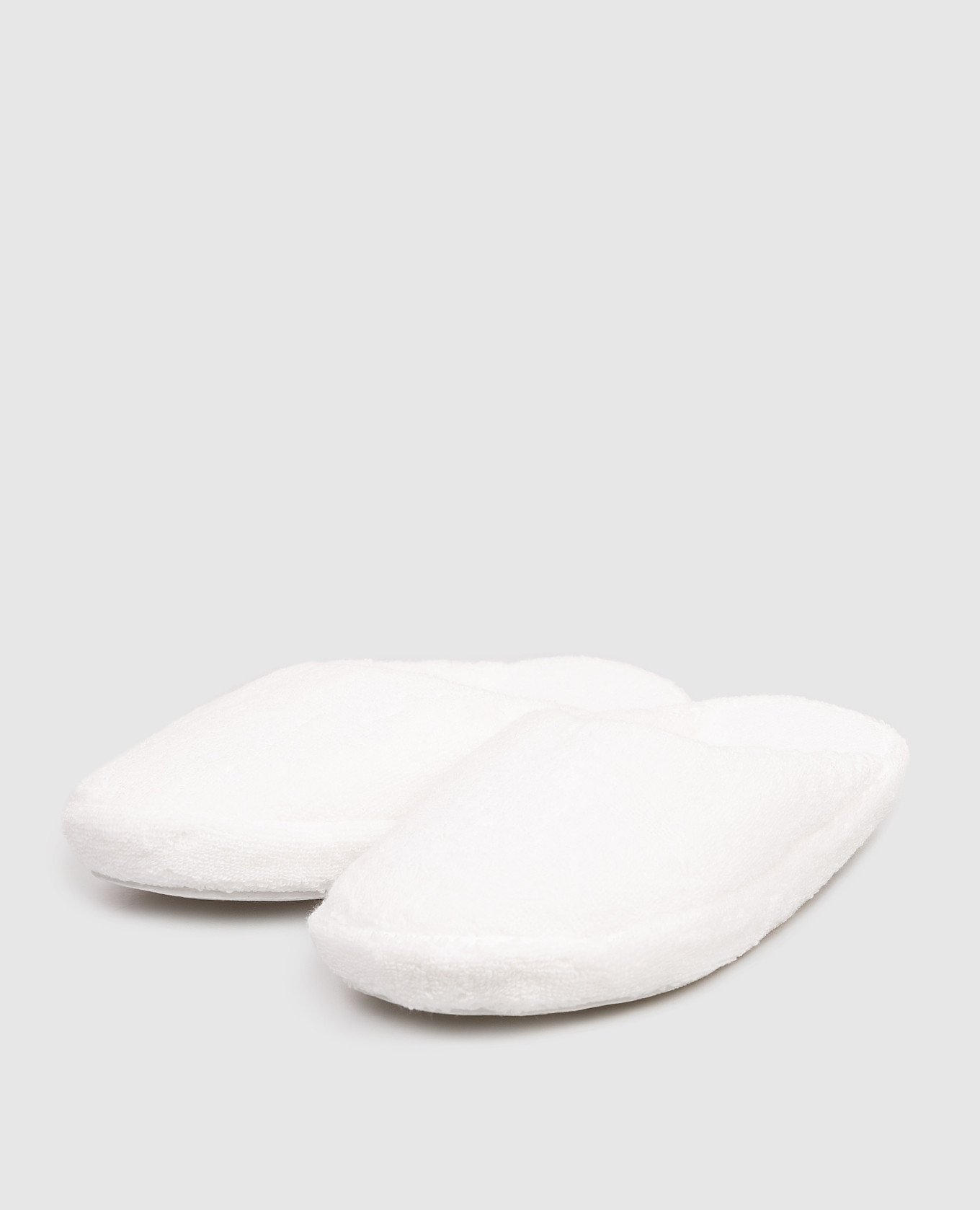 Белые махровые домашние тапочки PERA